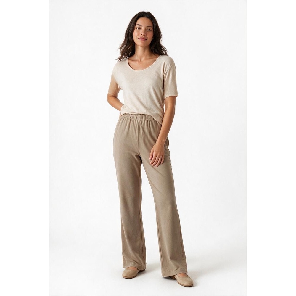 NWT Buck Mason | Wide Leg Pants M Tan Venice Wash French Terry BM11007
